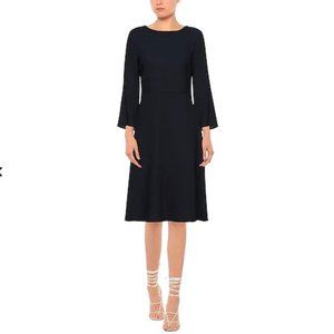 NEW Antonelli Firenze Navy Wool Blend Pocketed Shift Dress